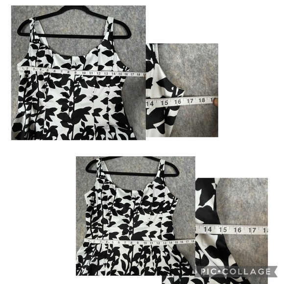 Nine West Sleeveless ALine Classic Fitted Bodice w/Boning Floral Border Dress 8 - Picture 15 of 16